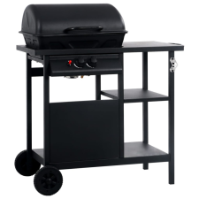 vidaXL Fekete gáz grillező 3 szintes kisasztallal grillsütő