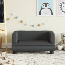 vidaXL Fekete gyerek műbőrkanapé 60 x 40 x 30 cm gyermekbútor