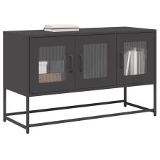 vidaXL fekete hidegen hengerelt acél TV-szekrény 100,5x39x60,5 cm bútor