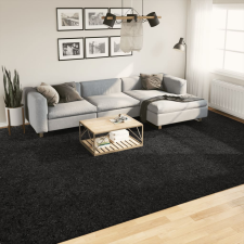 vidaXL fekete hosszú szálú bozontos modern szőnyeg 300 x 400 cm lakástextília