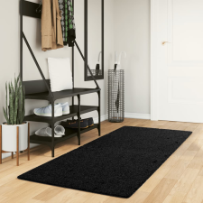 vidaXL fekete hosszú szálú bozontos modern szőnyeg 80 x 200 cm lakástextília