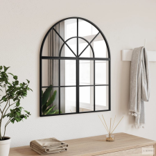 vidaXL Fekete ívelt vas fali tükör 60x70 cm bútor