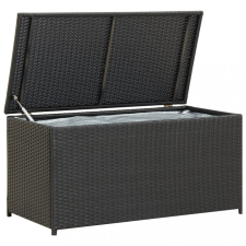 vidaXL Fekete kerti polyrattan tárolóláda 100 x 50 x 50 cm kerti tárolás