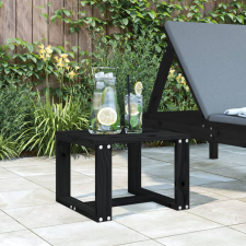 vidaXL fekete kerti tömör fenyőfa kisasztal 40x38x28,5 cm kerti bútor