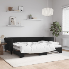 vidaXL fekete kihúzható bársony heverő 80 x 200 cm ágy és ágykellék