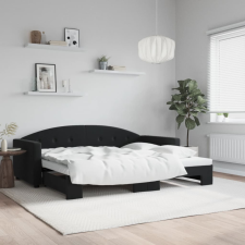 vidaXL fekete kihúzható bársonyheverő 90 x 190 cm ágy és ágykellék
