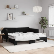 vidaXL fekete kihúzható bársonyheverő 90 x 190 cm ágy és ágykellék