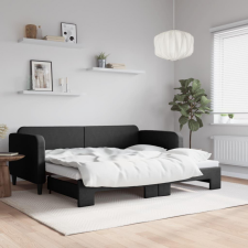 vidaXL fekete kihúzható szövet heverő 90 x 190 cm ágy és ágykellék