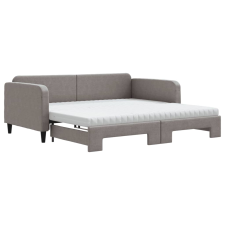 vidaXL fekete kihúzható szövet heverő matracokkal 100 x 200 cm (3196842) ágy és ágykellék