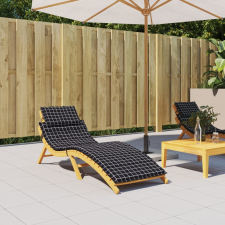 vidaXL fekete kockás oxford-szövet napozóágypárna kerti bútor