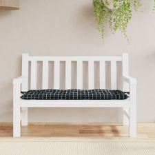 vidaXL fekete kockás szövet kerti padpárna 120 x 50 x 7 cm kerti bútor