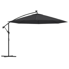vidaXL fekete konzolos napernyő LED-világítással 350 cm kerti bútor