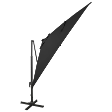 vidaXL fekete konzolos napernyő rúddal és LED-fényekkel 300 cm (312348) kerti bútor
