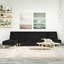 vidaXL fekete L-alakú szövet kanapéágy 255x140x70 cm bútor