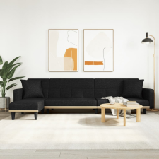 vidaXL fekete L-alakú szövet kanapéágy 275x140x70 cm bútor