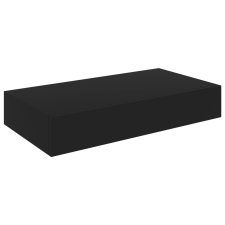 vidaXL fekete lebegő fali polc fiókkal 48 x 25 x 8 cm (288205) bútor