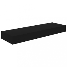 vidaXL fekete lebegő fali polc fiókkal 80 x 25 x 8 cm bútor