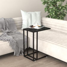 vidaXL fekete márvány edzett üveg számítógép-kisasztal 50 x 35 x 65 cm bútor