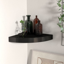vidaXL fekete MDF lebegő sarokpolc 25 x 25 x 3,8 cm bútor