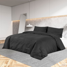 vidaXL Fekete mikroszálas ágyneműhuzat-garnitúra 135 x 200 cm lakástextília