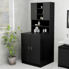 vidaXL fekete mosógépszekrény 70,5 x 25,5 x 90 cm fürdőszoba bútor