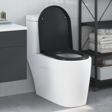 vidaXL Fekete Műanyag Normál WC Ülőke Egyéb Kortárs takarító és háztartási eszköz