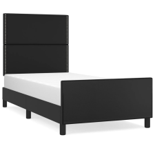 vidaXL fekete műbőr ágykeret fejtámlával 100x200 cm (3125494) ágy és ágykellék