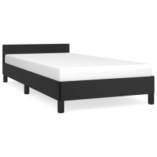 vidaXL fekete műbőr ágykeret fejtámlával 100x200 cm (347483) ágy és ágykellék