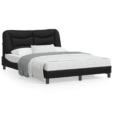 vidaXL fekete műbőr ágykeret fejtámlával 140 x 190 cm ágy és ágykellék