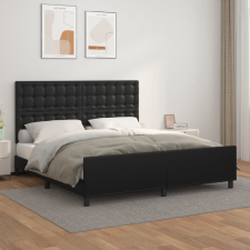 vidaXL Fekete műbőr ágykeret fejtámlával 160x200 cm bútor