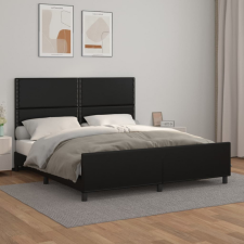 vidaXL fekete műbőr ágykeret fejtámlával 180x200 cm ágy és ágykellék
