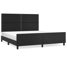 vidaXL fekete műbőr ágykeret fejtámlával 180x200 cm (3125524) ágy és ágykellék