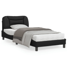 vidaXL fekete műbőr ágykeret LED-világítással 90 x 200 cm ágy és ágykellék