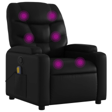 vidaXL fekete műbőr dönthető masszázsfotel (372472) masszázsfotel