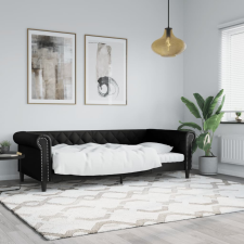 vidaXL fekete műbőr kanapéágy 90 x 200 cm bútor