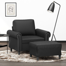 vidaXL fekete műbőr kanapéfotel lábtartóval 60 cm bútor