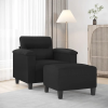 vidaXL Fekete műbőr kanapéfotel lábtartóval 60 cm