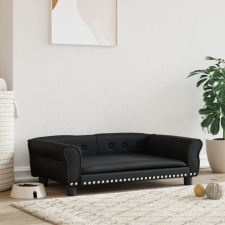vidaXL fekete műbőr kutyaágy 95x55x30 cm szállítóbox, fekhely kutyáknak