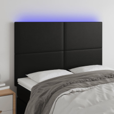 vidaXL fekete műbőr LED-es fejtámla 144x5x118/128 cm ágy és ágykellék