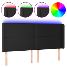 vidaXL fekete műbőr LED-es fejtámla 203x16x118/128 cm (3123876) ágy és ágykellék