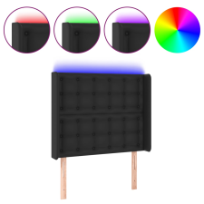 vidaXL fekete műbőr LED-es fejtámla 93x16x118/128 cm (3124126) ágy és ágykellék