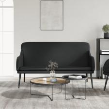 vidaXL fekete műbőr pad 110 x 76 x 80 cm bútor