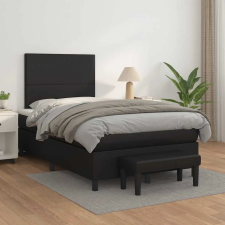 vidaXL fekete műbőr rugós ágy matraccal 120 x 200 cm ágy és ágykellék