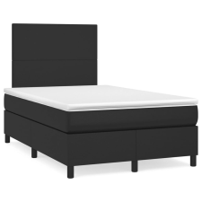 vidaXL fekete műbőr rugós ágy matraccal 120 x 200 cm (3142713) ágy és ágykellék