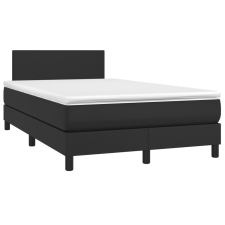 vidaXL fekete műbőr rugós ágy matraccal 120x190 cm ágy és ágykellék