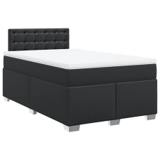 vidaXL fekete műbőr rugós ágy matraccal 120x190 cm (3286112) ágy és ágykellék