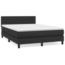 vidaXL fekete műbőr rugós ágy matraccal 140 x 190 cm (3140999) ágy és ágykellék