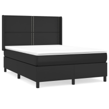 vidaXL fekete műbőr rugós ágy matraccal 140 x 200 cm (3132441) ágy és ágykellék