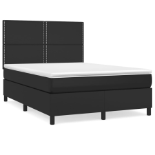 vidaXL fekete műbőr rugós ágy matraccal 140 x 200 cm (3142785) ágy és ágykellék