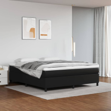 vidaXL fekete műbőr rugós ágy matraccal 160 x 200 cm ágy és ágykellék